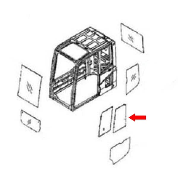 Aftermarket 20Y-53-12840 Rear Door Slider Glass Fits Komatsu Excavator PC400LC-8 PC220-8 CAH40-0101 - main